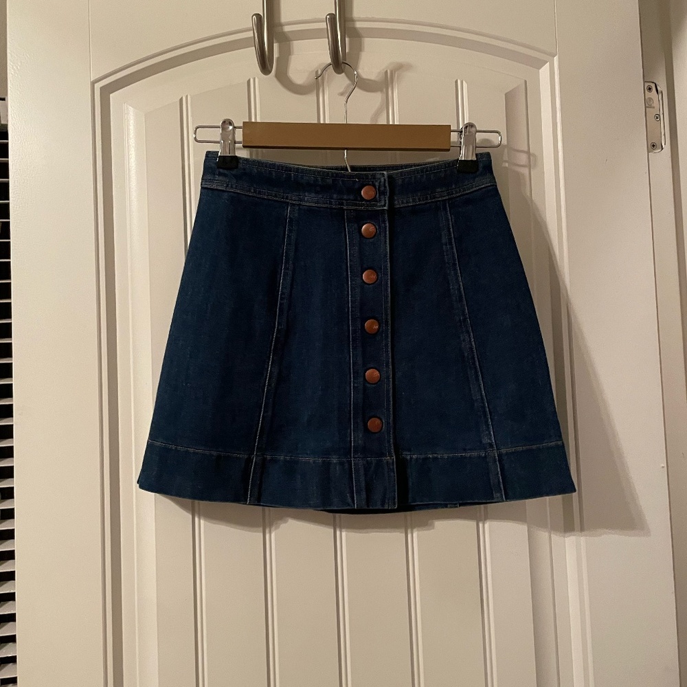 Madewell Button Up Denim Skirt